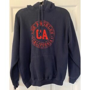 Pacific And Company Women's Hoodie SZ Med Los Angeles Blue/Red Front Pocket